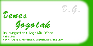 denes gogolak business card